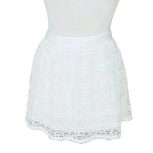 NEW Scooter Brown Off White A-line Lace Skirt L 14